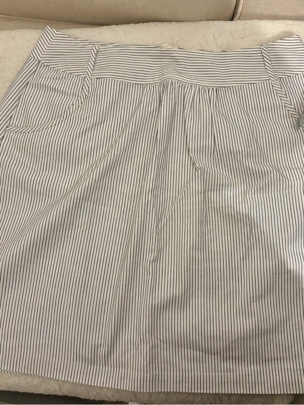 Talbots petites black and white pinstriped skirt NWT
